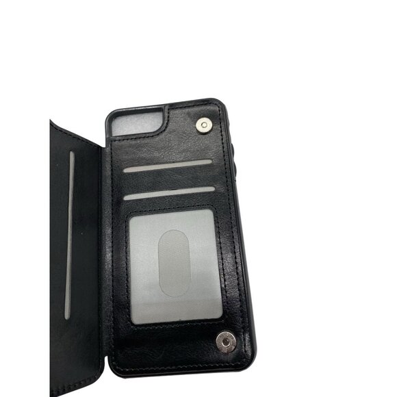 iPhone 7 Plus Wallet Case Black 2-In-1 Design Multiple Card Slots Magnetic Closu - Picture 3 of 8